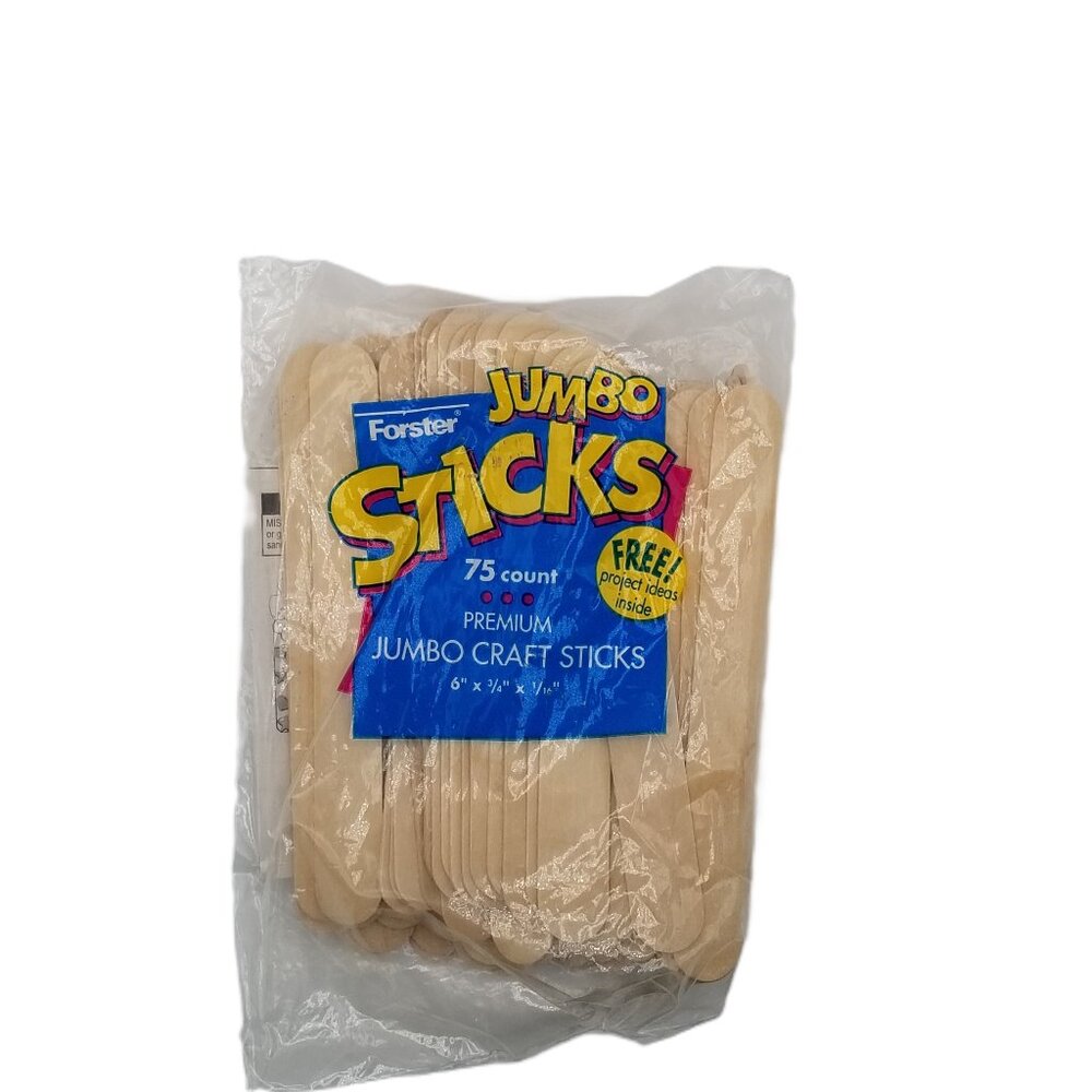 Forster Jumbo Craft Sticks 75 Count Wood DIY Classroom Projects